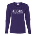 thumbnail image 2 of Wild Bobby Jesus the Way. The Truth. The Life Inspirational/Christian Women Graphic Long Sleeve Tee, Purple, XX-Large, 2 of 5
