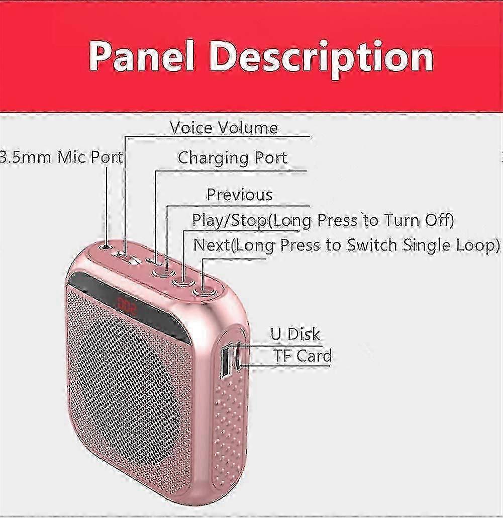 Wireless Voice Amplifier with Microphone - Portable Speaker for Public Speaking