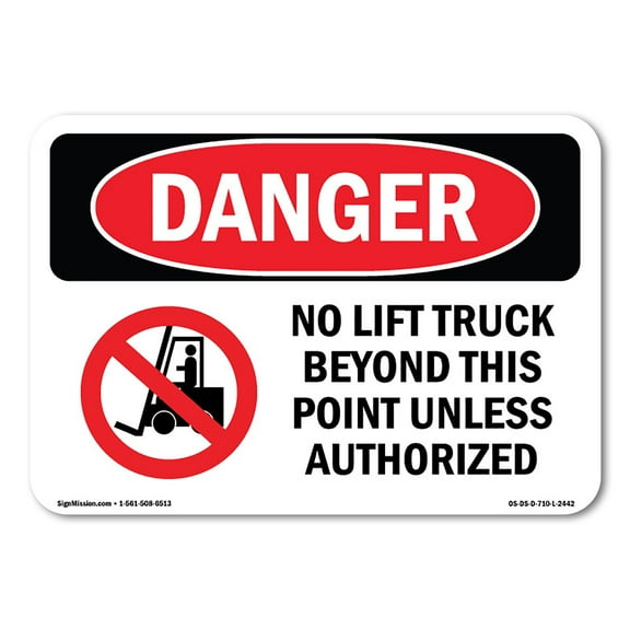 OSHA Danger Sign - No Lift Truck Beyond This Point | Decal | Protect Your Business, Construction Site, Warehouse & Shop Area |  Made in The USA