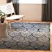 thumbnail image 3 of Safavieh Madison Collection MAD604G Glam Ogee Trellis Distressed Non-Shedding Stain Resistant Living Room Bedroom Area Rug, 4' x 4' Square, Navy / Silver, 3 of 5