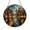 Acrylic 3.5 Inch, variant on City Lights Stained Glass Style Suncatcher Window Hanging Decor, Round Night City View and Street Lamps Glass Window Panel Art, Decorative Urban Landscape Window Ornament for Home