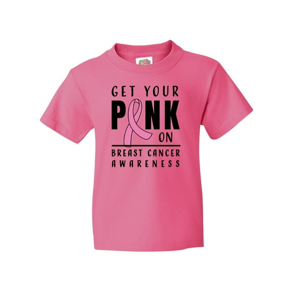 Inktastic Breast Cancer Awareness Get Your Pink on Youth T-Shirt