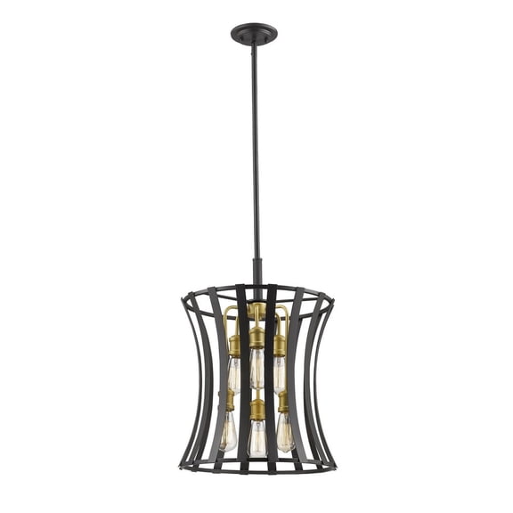 Z-Lite Geist 6 Light Pendant in Bronze Gold