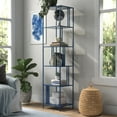 thumbnail image 3 of Evelyn&Zoe Cortland 18" Wide Rectangular Bookcase in Mykonos Blue, 3 of 7
