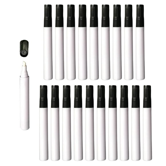 Paquete de 5 recambios vacíos para bolígrafo de pizarra blanca de punta fina, tinta de retoque en blanco de 1 mm. Varilla blanca oblicua
