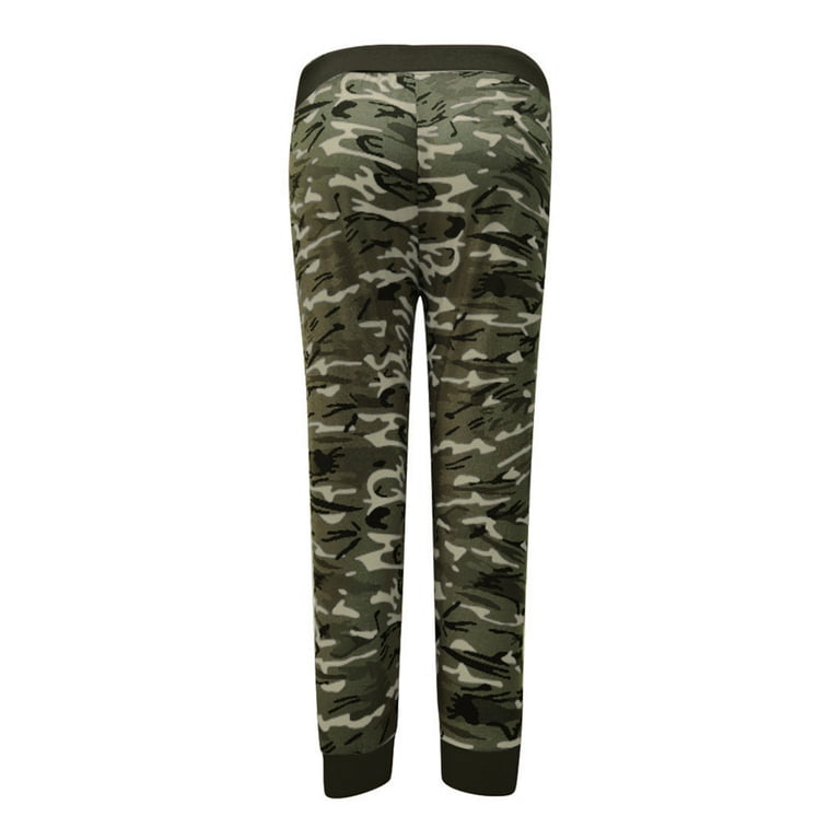 JWZUY Womens Camo Capris Workout Yoga Pants High Waisted Capri Leggings  Drawstring Sweatpants Fitness Athletic Joggers 1-Green M 