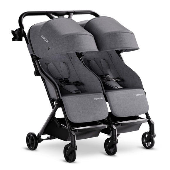 Mompush Lithe Double Ultralight Stroller, Lightweight Side by Side Stroller, Two Large Seats with Individual Recline, Easy Fold Twin Stroller