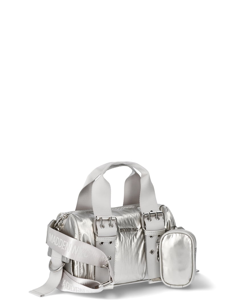 Madden NYC Women's Cargo Barrel Bag, Silver - Walmart.com