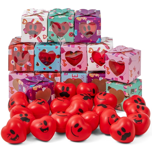 JOYIN Set de 28 juguetes antiestrés squishy con forma de corazón para San Valentín