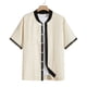 thumbnail image 2 of Camisas De Vestir Para Hombre Azul Nueva camisa suelta con botones y cuello de béisbol para hombre, camisa informal de talla grande a la moda, chaqueta (Khaki, L), 2 of 5