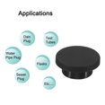 thumbnail image 4 of Uxcell Silicone Rubber Hole Plug 25mm Diameter Soft Flexible Stopper for 24mm Hole Black 10 Pieces, 4 of 5