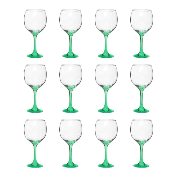 Premiere Wedding Wine Glasses 20.5 oz. Set of 12, Bulk Pack - Restaurant Glassware, Perfect for Red Wine or White Wine - Green