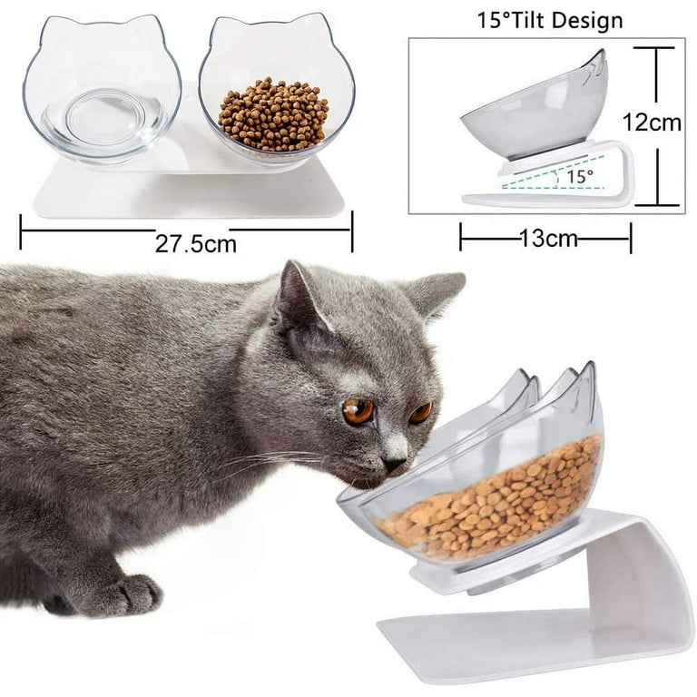 Cute Cartoon Paw Oblique Pet Bowel Food Water Container Cute Cartoon Paw Oblique Pet Bowel Food Water Container
