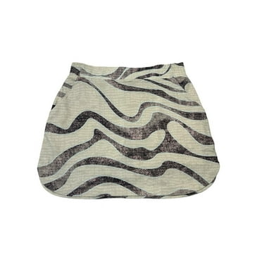 Calia Birdie Womens Flat Front 16  Tan Shallow Ripples Skort, Multi, XL
