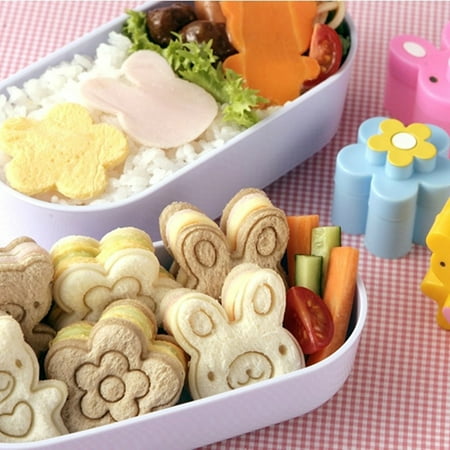 

3 PCS Sandwich Crust Cutter Cookie Bread Mold Bento Maker Rabbit Panda Flower
