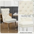 thumbnail image 5 of Foredo Elegant Velvet Chairs Set of 2, Modern Upholstered Wingback Chair with Metal Legs and Button Tufting for Dining Room Living Room, Beige, 5 of 9