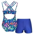 thumbnail image 3 of DPOIS Little Big Girls Mermaid Gymnastics Leotard Shorts Outfit, 3 of 6