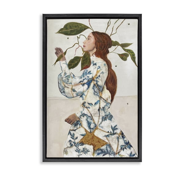 Stupell Industries Le Voyage Fantastique Portrait Black Framed Floater Canvas Wall Art, design by Karenina Fabrizzi