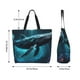 thumbnail image 5 of Balery Vintage Blue Pattern Whale Bolsa Tote Estilo Estético con Cremalleras, Bolsa de Hombro, Bolsa de Compras Grande y Plegable, 5 of 8