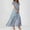 Mint Green, variant on Womens Floral Maxi Dress Summer V Neck Boho Elegant Ruffle Sleeve Chiffon Dresses Stylish Waist-Cinching Beach Wedding Guest Clothes Mint Green XS