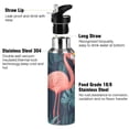 thumbnail image 3 of Yayeee 20oz Insulated Water Bottle Double Wall Stainless Steel with Flip Straw Lid, Pink Floral Flamingo, 3 of 7