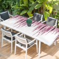 thumbnail image 2 of Pink Table Cloths for 8 Foot Rectangle Tables, Summer Botanical Leaves Watercolor Patio Waterproof Elastic Fitted Tablecloths, Washable Rectangular Table Cover for Camping, 2 of 8