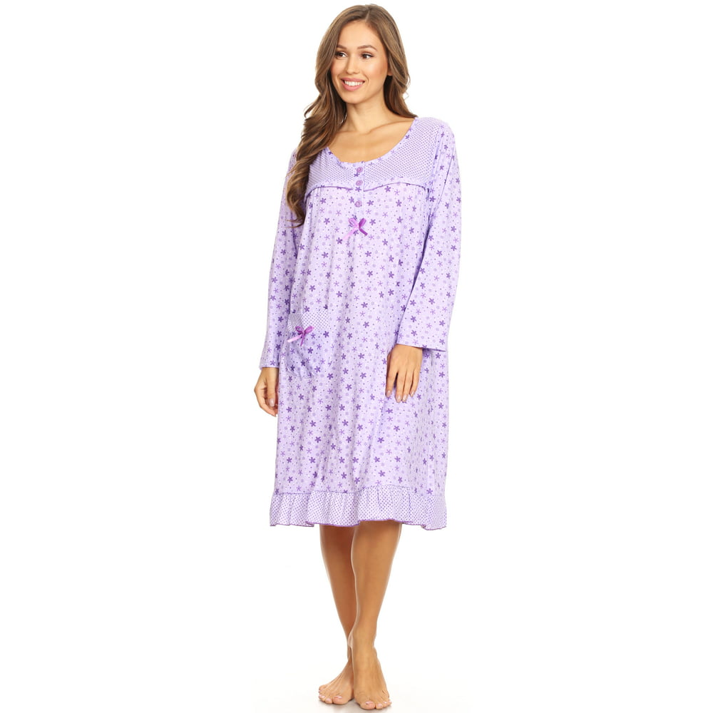 Lati Fashion - 6009 Womens Nightgown Sleepwear Pajamas Woman Long ...
