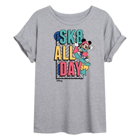 Disney - Mickey & Friends - Sk8 All Day - Skater Mickey - Women's Oversized T-Shirt