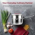 thumbnail image 2 of Titanium Saucepan with Lid No Coating Non Stick Hammered Titaniums Pans for Cooking Fast Even Heating Dual Pour Spouts Compatible with All Cooktops with Steamer1.5-4 Quart (Silver(No Steamer), 3.0QT), 2 of 7