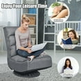thumbnail image 5 of Costway Gaming Chair Fabric 6-Position Folding Lazy Sofa 360 Degree Swivel Grey, 5 of 12