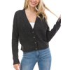 Made by Olivia Women's Long Sleeve Button-Down Napped Yarn Cropped Cardigan