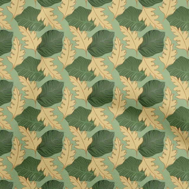 oneOone Tissu Georgette Viscose Vert Poire Feuilles Matériel de Robe Tissu Imprimé Tissu au Mètre 42 Pouces de Large-Ab