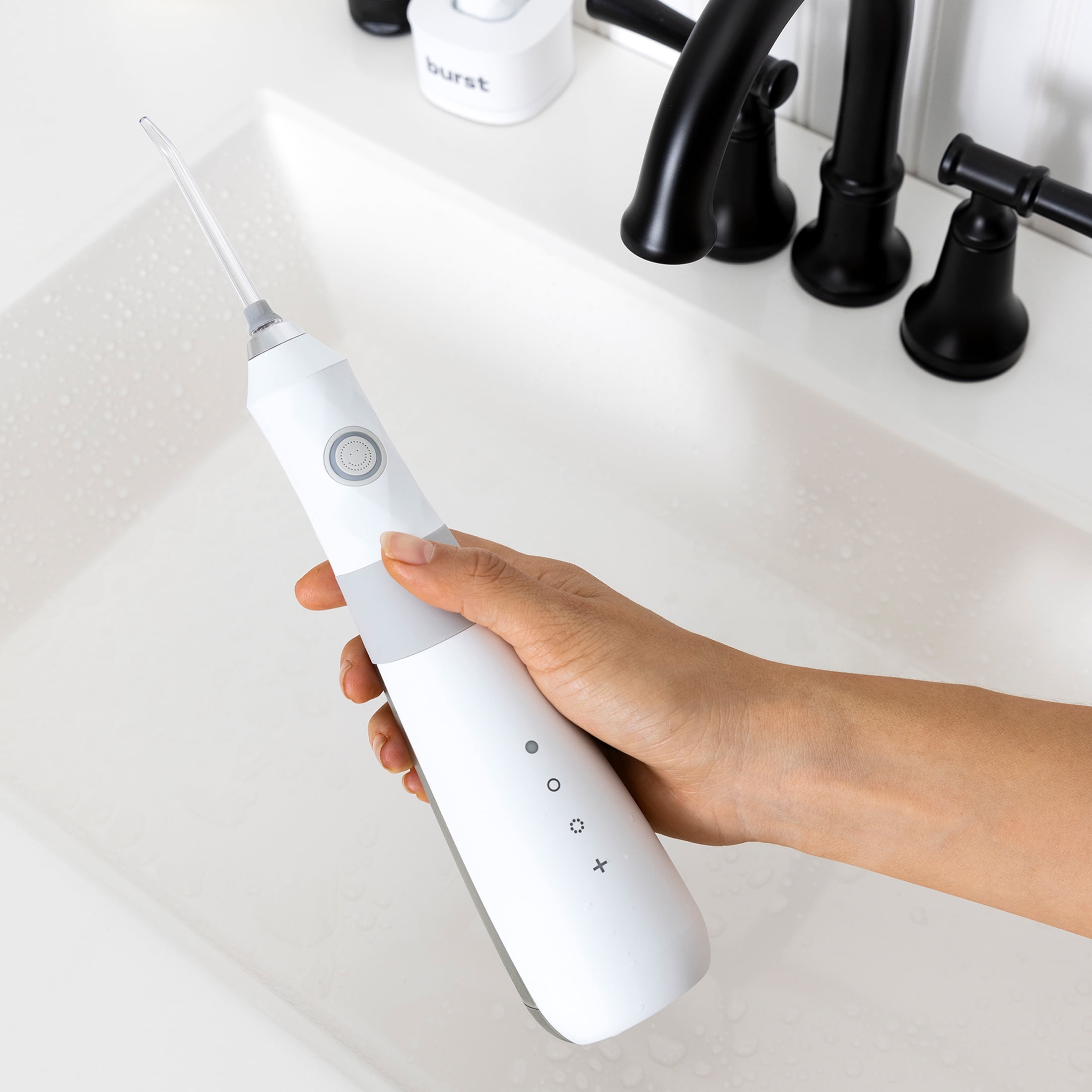 BURST Cordless Water Flosser with Classic Flosser Tip, White