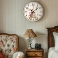 thumbnail image 4 of Silent Non-Ticking Wooden Decorative Round Wall Clock Battery Operated Wall Clocks Vintage Rustic Country Decor Round Wall Clock C, 4 of 8