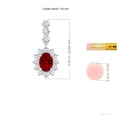 thumbnail image 2 of ANGARA Oval Lab Grown 2 Ct Ruby Floral Halo Dangle Earrings for Women in 14K White Gold (Size-7x5mm) | July Birthstone, Birthday, Anniversary, Jewelry Gift for Women | Lab-Grown Ruby Earrings, 2 of 6