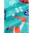 thumbnail image 5 of Seyurigaoka Women’s Juniors Christmas Printed Round Neck Long Sleeve Home Jumpsuit, 5 of 8