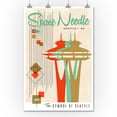 thumbnail image 2 of The Space Needle, Simple Block Color, Mid Century Modern Graphic Design (36x54 Giclee Gallery Art Print, Vivid Textured Wall Decor), 2 of 3
