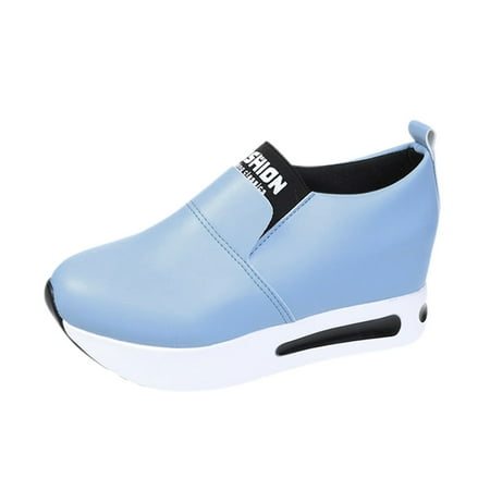 

XINSHIDE Shoes Casual Womens Non Slip Solid Internal Increase Color Slip On Thick Sole Breathable Work Single Shoes Leisure Shoes