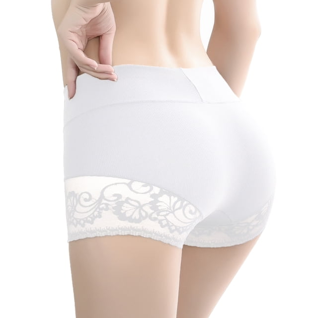 Braguitas moldeadoras sin costuras de cintura alta para mujer - Faja moldeadora con diseño de encaje hueco - Talla única/XL/XXL, material de nailon y spandex