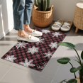 thumbnail image 4 of Red and Black Checkered Christmas Snowflake Pattern Door Rugs,Washable Non Slip Door Mats Indoor,Decorative Door Mats,Entry Mat Indoor for Entrance,Bedroom,Kitchen,Bathroom,16"x24", 4 of 6