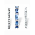thumbnail image 2 of PalmBeach Jewelry Cubic Zirconia and Simulated Blue Sapphire 3-Piece Eternity Ring Set 8.74 TCW Platinum-Plated, 2 of 5