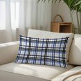 thumbnail image 3 of Blue Black Plaid Queen Size Pillow Cover, Pillowcase Protectors with Zipper, Breathable Decorative Throw Pillow Case Cover, Farmhouse Blue Black Checkered Pillow Shams for Couch Sofa 20x30Inch, 3 of 8