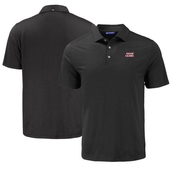 Men's Cutter & Buck Black Louisiana Ragin' Cajuns Coastline Epic Comfort Eco Recycled Polo
