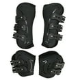thumbnail image 2 of Front Hind Leg Boots, Shock Absorption, Breathable Open Front PU Shell Horse Leg Protectors, Neoprene Lining, Ventilated, Adjustable Straps, Set of 4 Breathable Riding Boots, 2 of 7