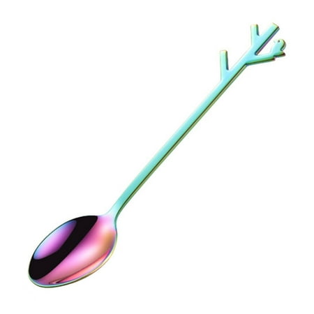 

Kinaerty Stirring Spoon Branch Handle Bird-shaped Design Stainless Steel Spoon Easy to Clean Kitchen Gadgets for Home