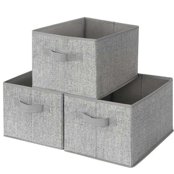 Cestas de almacenamiento GRANNY SAYS de tela con asas, color gris, paquete de 3