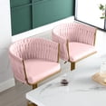 thumbnail image 6 of JONPONY Bar Stools Set of 2,Swivel Counter Height Bar Chair with Low Back for Kitchen Island, Bar Pub Pink, 6 of 11