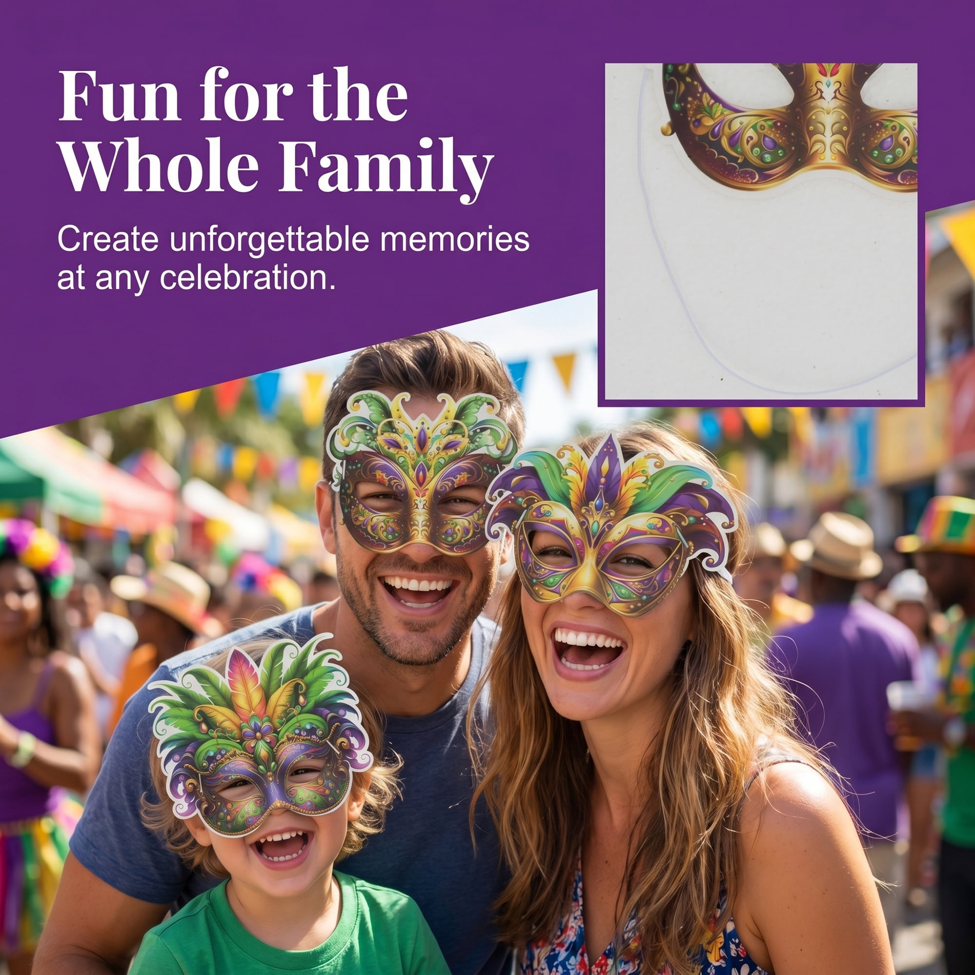 Unique Bargains 6-Pack Brazilian Carnival Mask for Mardi Gras Style A Set 7.4" x 5"