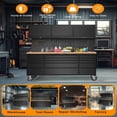thumbnail image 5 of EastVita 72 Inch Rolling Tool Cabinet Garage Workbench with 15 Drawers and Wheels 3 Upper Cabinets Pegboard for Garage Workshop Black, 5 of 7