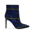thumbnail image 2 of INC Womens Blue Plaid Slip Resistant Rhinestone Reisa Pointed Toe Stiletto Zip-Up Dress Booties 8 M, 2 of 3